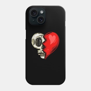 Heart Skull Valentines Halloween Cartoon Logo Phone Case