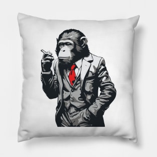 hipster monkey Pillow