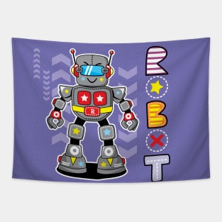 Robot purple Kids Design Tapestry