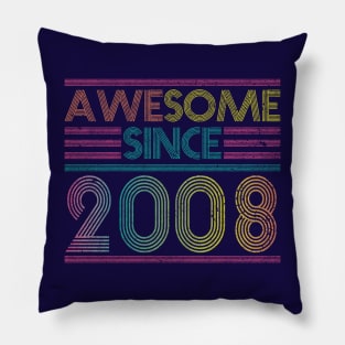 Awesome Since 2008 // Funny & Colorful 2008 Birthday Pillow