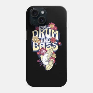 DRUM AND BASS  - I Love Retro Bird (navy/maroon/beige) Phone Case