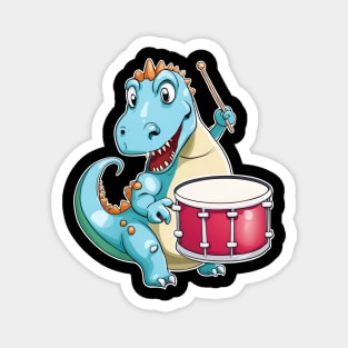 Dinosaur Playing Drums Magnet