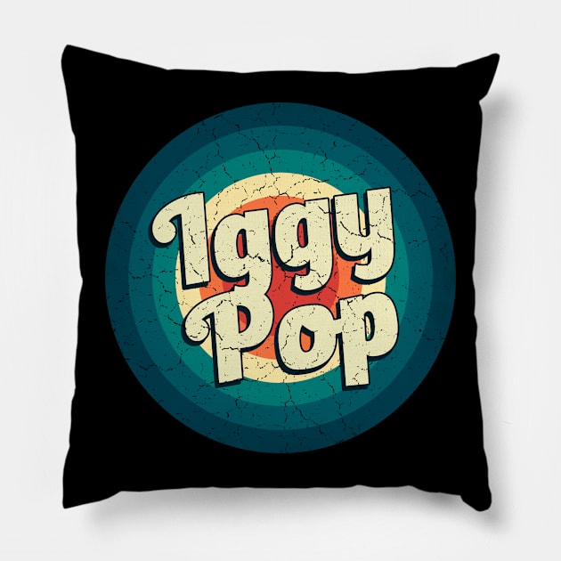 Graphic Iggy Name Retro Vintage Circle Pillow by Mysterious Astral City