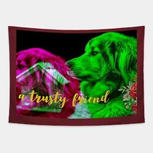 A Trusty Friend (dog) Tapestry