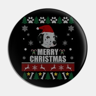 Christmas Dalmatian Santa Hat Pin