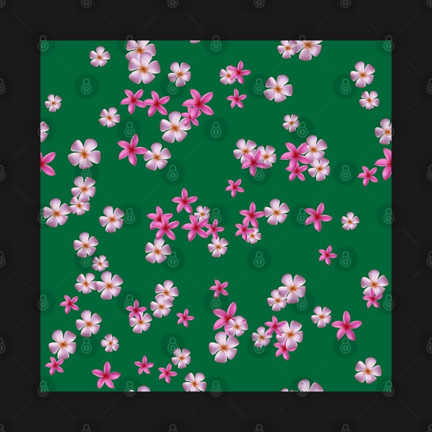 Gentle pattern with pink tropical flowers by IrinaGuArt