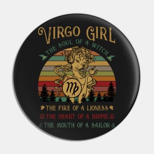 Virgo Girl The Soul Of A Witch Awesome T shirt Pin