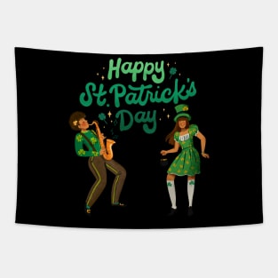 Happy St. Patrick Day - Couple Celebrate Tapestry