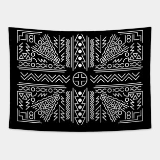 Cross Design Black and White Tapestry