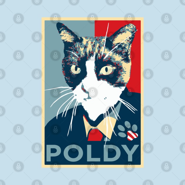 Cat running for president (Obama Hope logo) by sketchpets