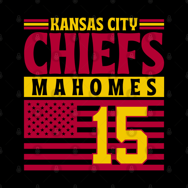 Kansas City Chiefs Mahomes 15 American Flag Football by Astronaut.co