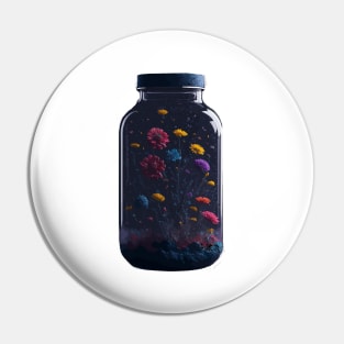 Cosmic ecosystem in a Mason Jar Pin