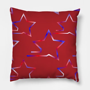 Fast Stars Red White Blue on Red Repeat 5748 Pillow