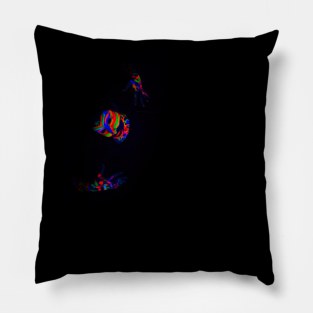 Woman with make up art of glowing UV fluorescent powder Pillow