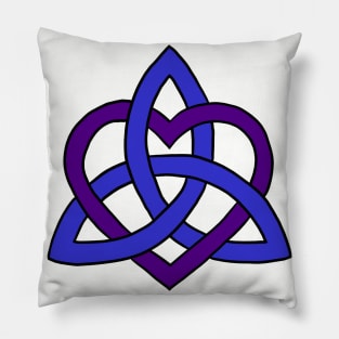 Celtic Knot Heart (Blue and Purple) Pillow