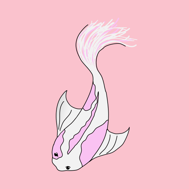 pink and white koi fish by alisadesigns