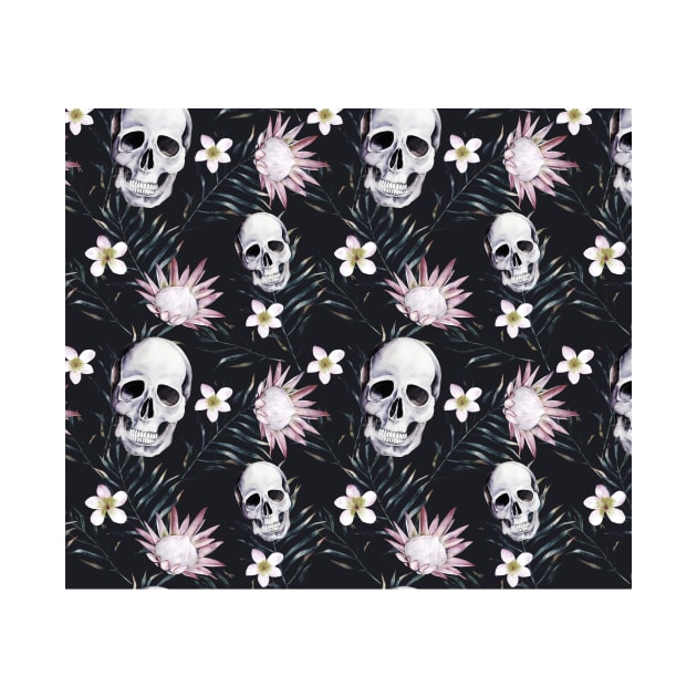 Dark floral skull glam by RoseAesthetic