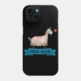 Proud Vegan Cute Goat With Flower Illustration Phone Case