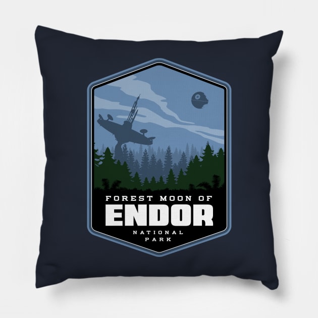 Endor National Park Pillow by MindsparkCreative