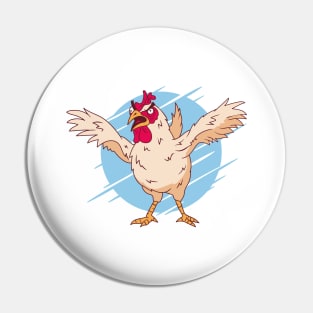 Crazy Chicken Cartoon Pin