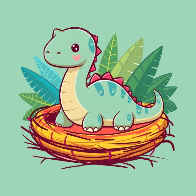 Chibi Diplodocus Dino by DelusionTees