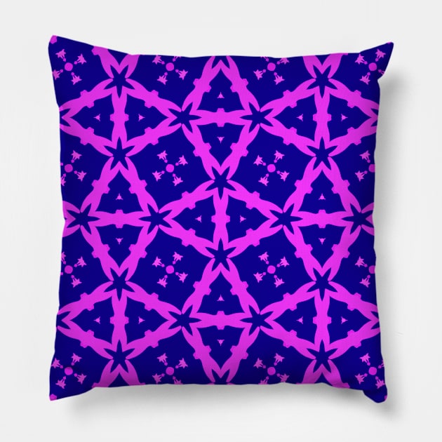 Pink Abstract Geometrical Lines Pattern Pillow by JoeStylistics