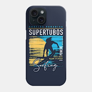 Retro Supertubos Surfing // Surfers Paradise // Surf Portugal Phone Case