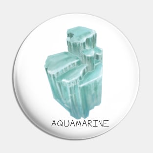 Aquamarine Crystal March Birthstone Pin