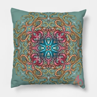 hair mandala design Pillow