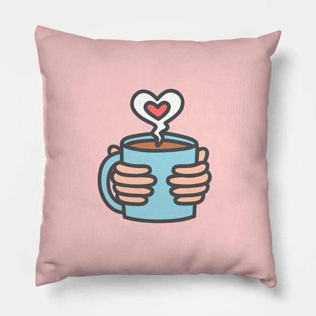 Coffee Lover <3 Pillow by Ashleigh Green Studios