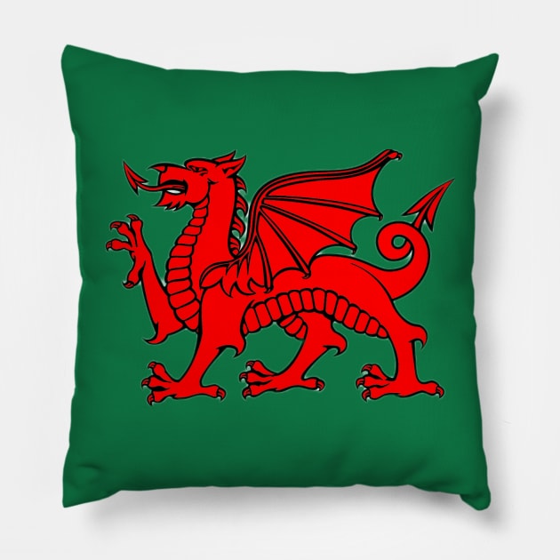 Welsh flag Pillow by djil13