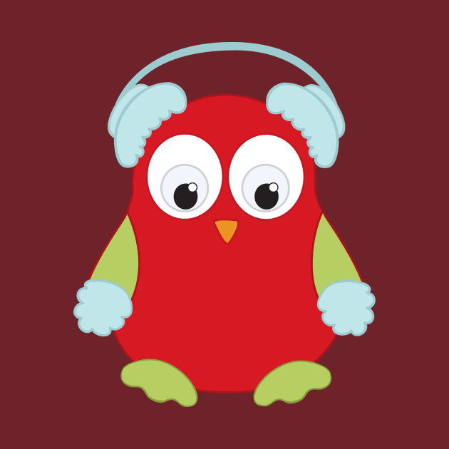 Cute Owl in Ear Muffs by painteddreamsdesigns