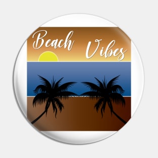 Colorful Vector Drawing Beach Vibes Pin