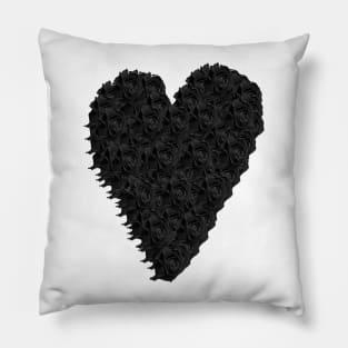 Black Rose Heart Pillow