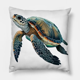 Sea Turtle in natural Colors Pillow