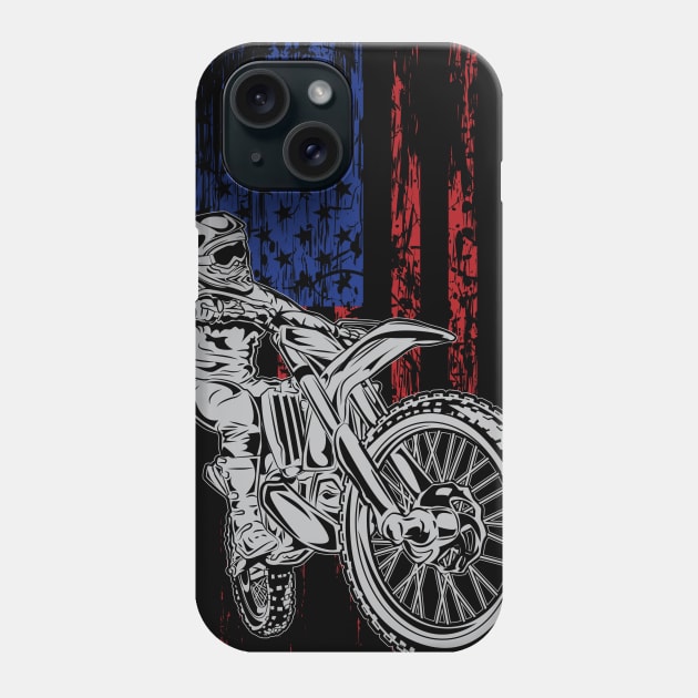 USA EXTREME FLAG BIKER Phone Case by OffRoadStyles