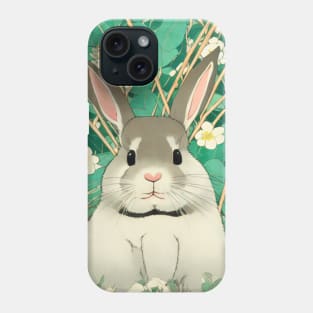 Flower Journey with the Cottagecore Grey American Fuzzy Lop Rabbit Bunny Phone Case