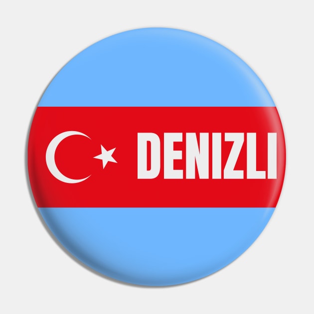 Denizli City in Turkish Flag Pin by aybe7elf