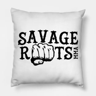 Savage Roots MMA Logo Black Pillow