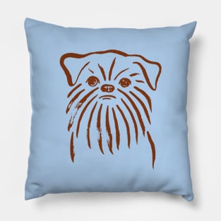 Brussels Griffon (Blue and Brown) Pillow