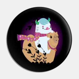 Monster llama Pin