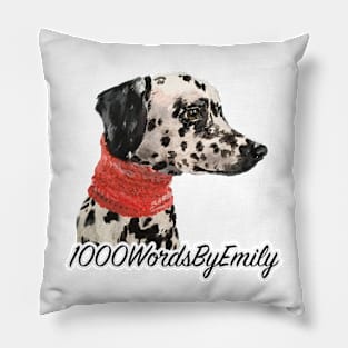 Dalmatian in Red Scarf Pillow