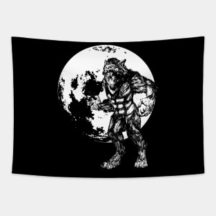 Werewolf and full moon Tapestry