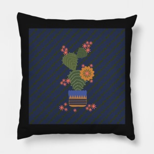 Triangles on the Diagonal - Nightime Cactus Pillow