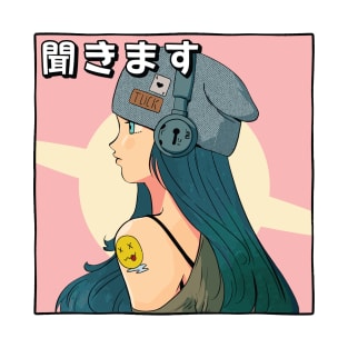 Anime Girl listening music T-Shirt