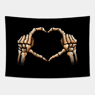 Hands Heart Skeleton I Love You Valentines by Tobe Fonseca Tapestry