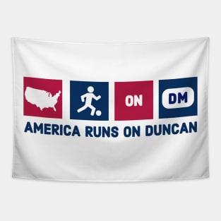 America Runs on Duncan McGuire Tapestry