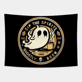 Sip the Spirits ghostly brew Tapestry