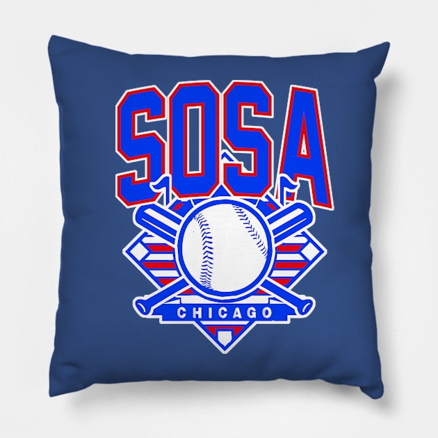 Vintage Chicago Baseball Sosa Pillow by funandgames