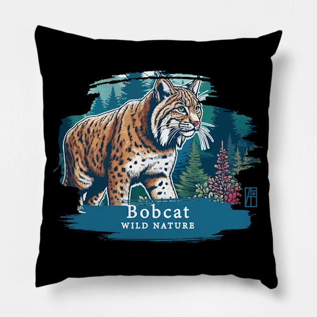 Bobcat - WILD NATURE - BOBCAT -3 Pillow by ArtProjectShop